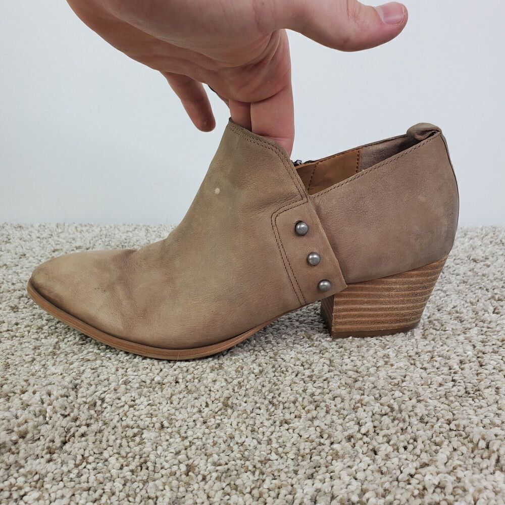 Franco Sarto Shooties Womens Ankle Boot Studded Sides Western Tan Cowgirl 8.5 - Picture 3 of 11